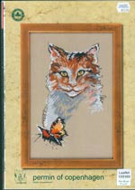 Cat With Butterfly Cross Stitch