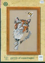 Cat With Bumblebee Cross Stitch