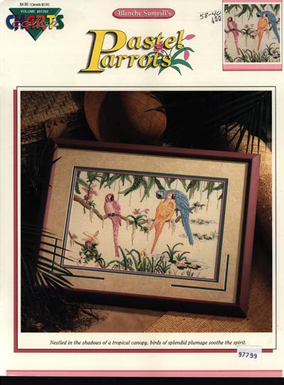 Pastel Parrots Cross Stitch Leaflet