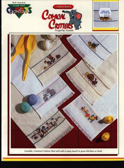 Comical Critters Fingertip Towels Cross Stitch Leaflet