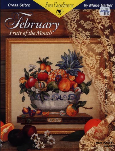 February Fruit Of The Month Cross Stitch Leaflet