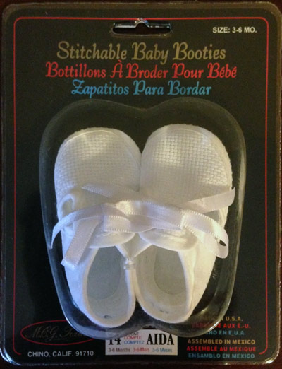 cross stitch baby booties