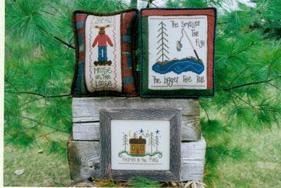 A Cabin, A Moose, and A Fish Cross Stitch Leaflet