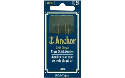 Anchor Gold Size 24 Plated Cross Stitch Needles  Cross Stitch Notions