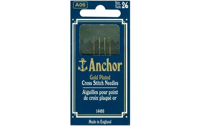 Anchor Gold Size 26  Plated Cross Stitch Needles  Cross Stitch Notions