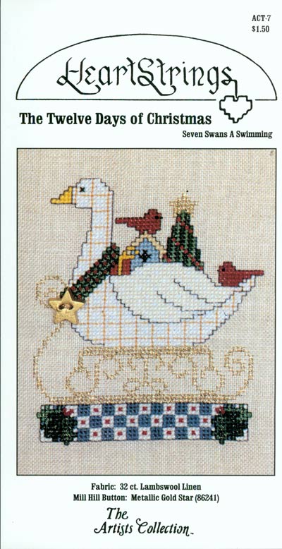 The Twelve Days of Christmas - Seven Swans A Swimming Cross Stitch Leaflet