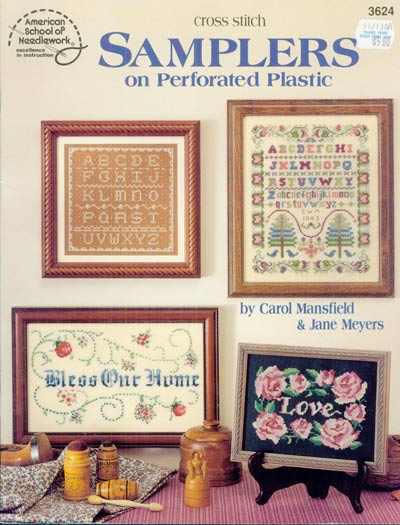 Cross Stitch Samplers on Perforated Plastic Cross Stitch Leaflet