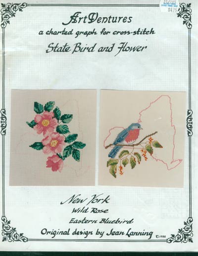 State Bird and Flower Cross Stitch Leaflet