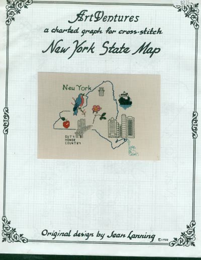 New York State Map Cross Stitch Leaflet