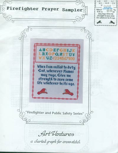 Firefighter Prayer Sampler Cross Stitch Leaflet
