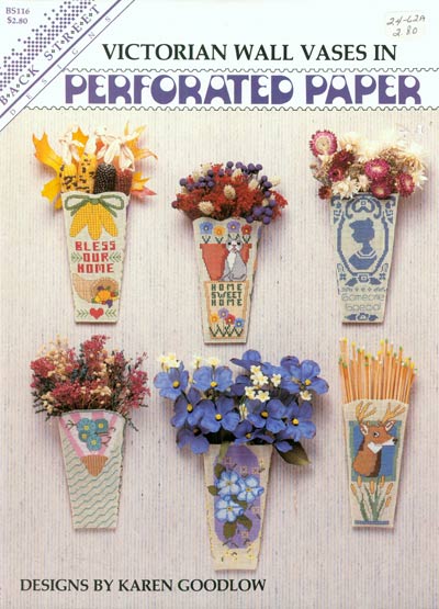 Victorian Wall Vases In Perforated Paper Cross Stitch Leaflet
