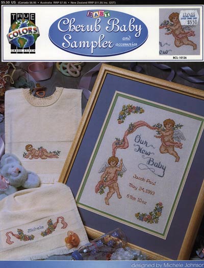 Cherub Baby Sampler Cross Stitch Leaflet