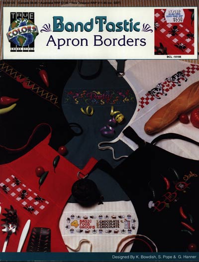 Band Tastic Apron Borders Cross Stitch Leaflet