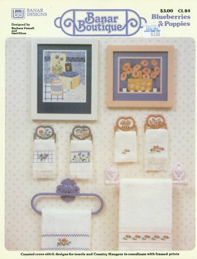 Banar Boutique Blueberries and Poppies Cross Stitch Leaflet