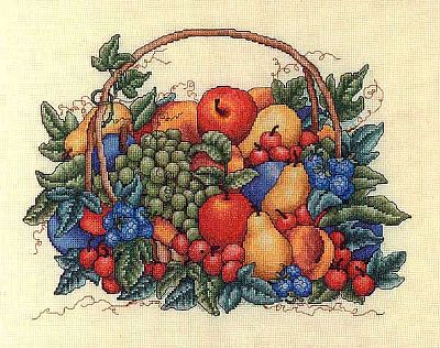 Basket of Fruit Cross Stitch Leaflet