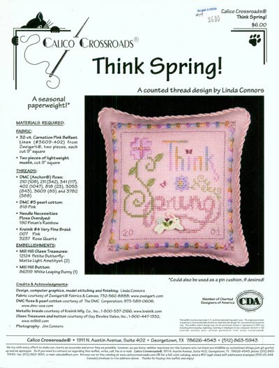 Think Spring Cross Stitch Leaflet