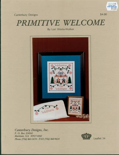 Primitive Welcome Cross Stitch Leaflet