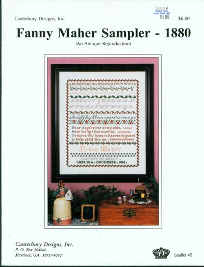 Fanny Maher Sampler 1880 Cross Stitch Leaflet