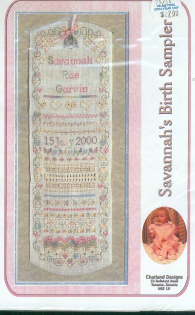 Savannah's Birth Sampler Cross Stitch Leaflet