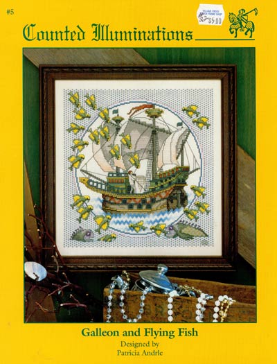 Galleon and Flying Fish Cross Stitch Leaflet