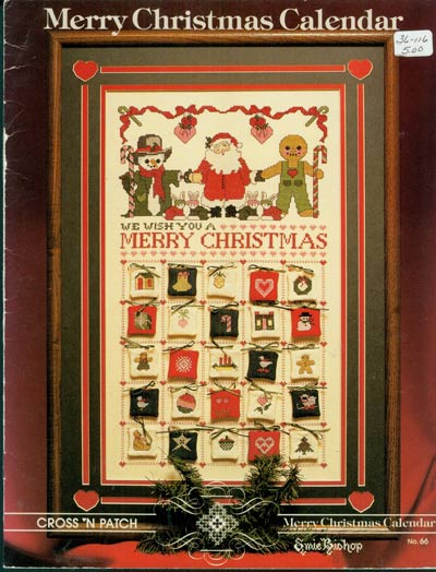 Merry Christmas Calendar Cross Stitch Leaflet