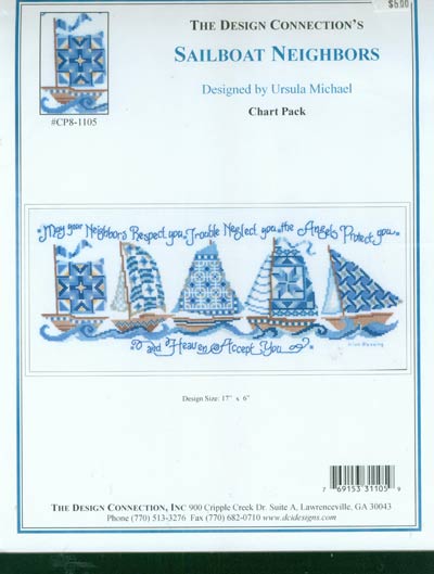Sailboat Neighbors Cross Stitch Leaflet