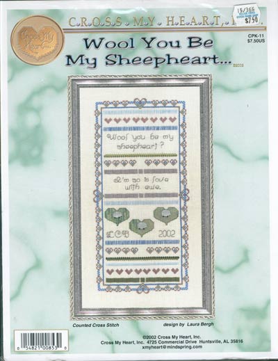 Wool You Be My Sheepheart Cross Stitch Leaflet