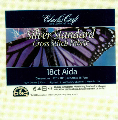 Antique White Silver Standard Aida 18 Count Cross Stitch Fabric
