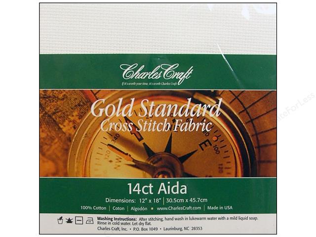 White Gold Standard Aida 14 count Cross Stitch Fabric