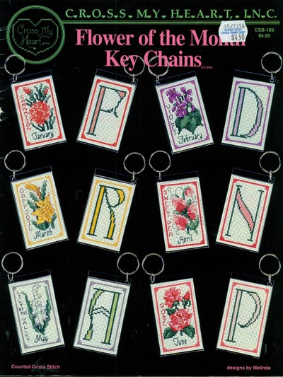 Flower of the Month Key Chains Cross Stitch Leaflet