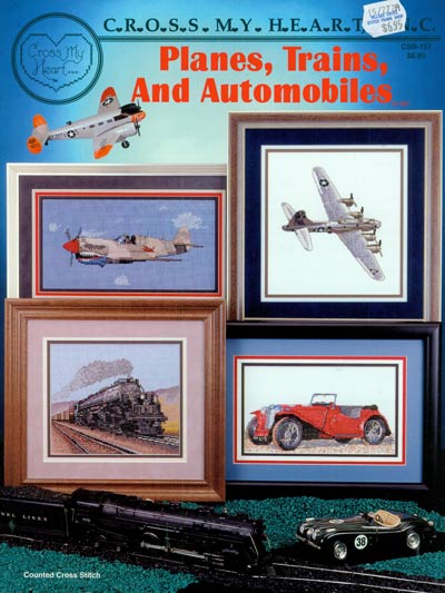 Planes, Trains, and Automobiles Cross Stitch Leaflet