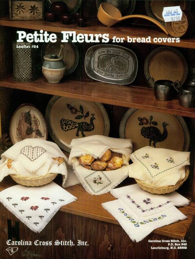 Petite Fleurs for bread covers Cross Stitch Leaflet