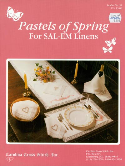 Pastels of Spring for Sal-Em Linens Cross Stitch Leaflet