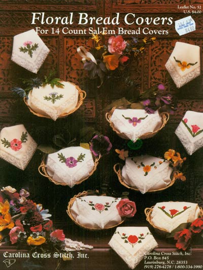 Floral Bread Covers, For 14 Count Sal-Em Bread covers Cross Stitch Leaflet