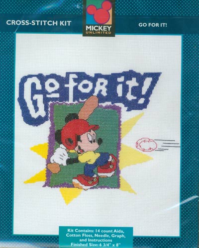 Mickey Go For It! Kit Cross Stitch Kit