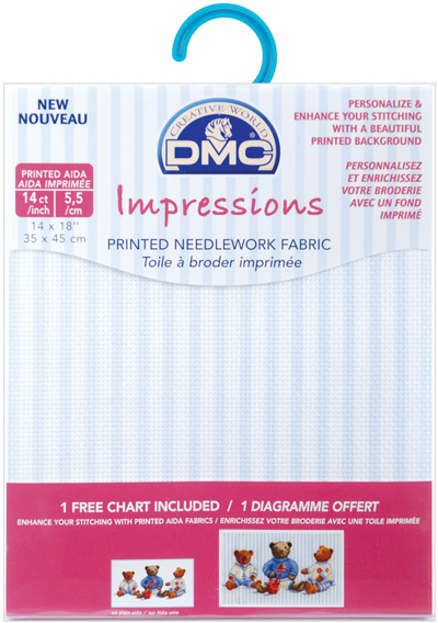 Impressions Aida Fabric - Baby Blue Stripes Cross Stitch Fabric