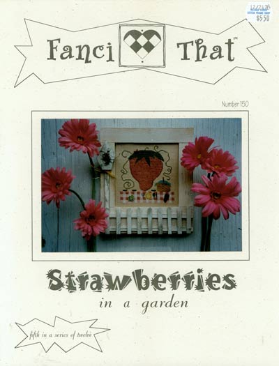 Strawberries in a garden Cross Stitch Leaflet