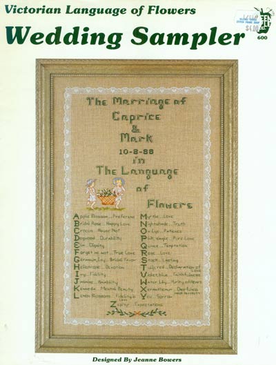 Wedding Sampler, Victorian Language of Flowers Cross Stitch Leaflet