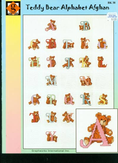 Teddy Bear Alphabet Afghan Cross Stitch Leaflet