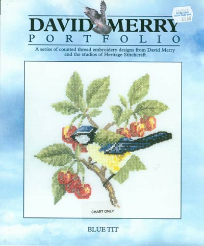 David Merry Portfolio - Blue Tit Cross Stitch Leaflet