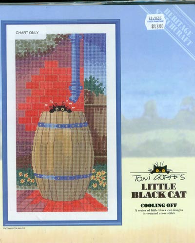 Toni Goffe's Little Black Cat - Cooling Off Cross Stitch Leaflet