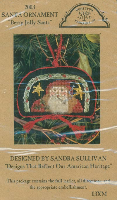 Berry Jolly Santa Cross Stitch Leaflet