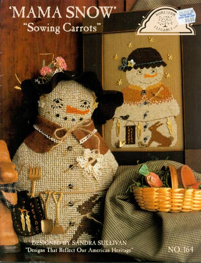 Mama Snow Sowing Carrots Cross Stitch Leaflet
