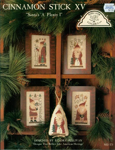 Cinnamon Stick XV Santa's A Plenty l Cross Stitch Leaflet