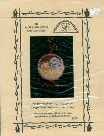 1999 Santa Ornament  Cross Stitch Leaflet