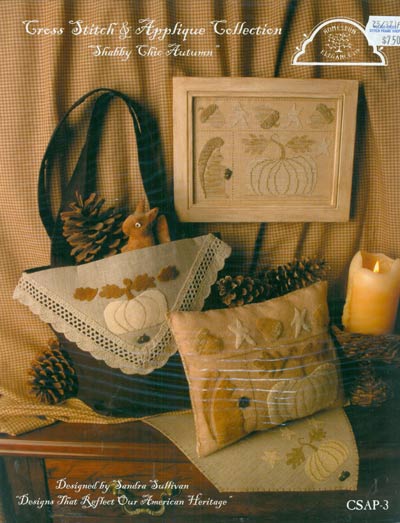 Cross Stitch and Applique Collection Shabby Chic Autumn Cross Stitch Leaflet
