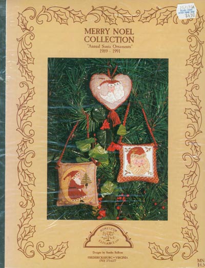 Merry Noel Collection Annual Santa Ornaments 1989-1991 Cross Stitch Leaflet