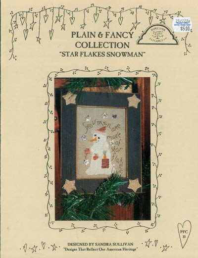 Star Flakes Snowman Cross Stitch Leaflet