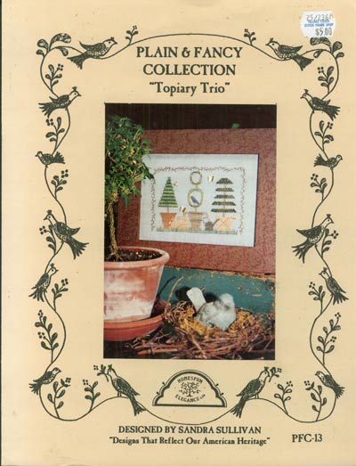 Plain and Fancy Collection Topiary Trio Cross Stitch Leaflet