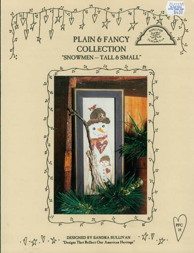 Plain and Fancy Collection Snowmen-Tall and Small Cross Stitch Leaflet
